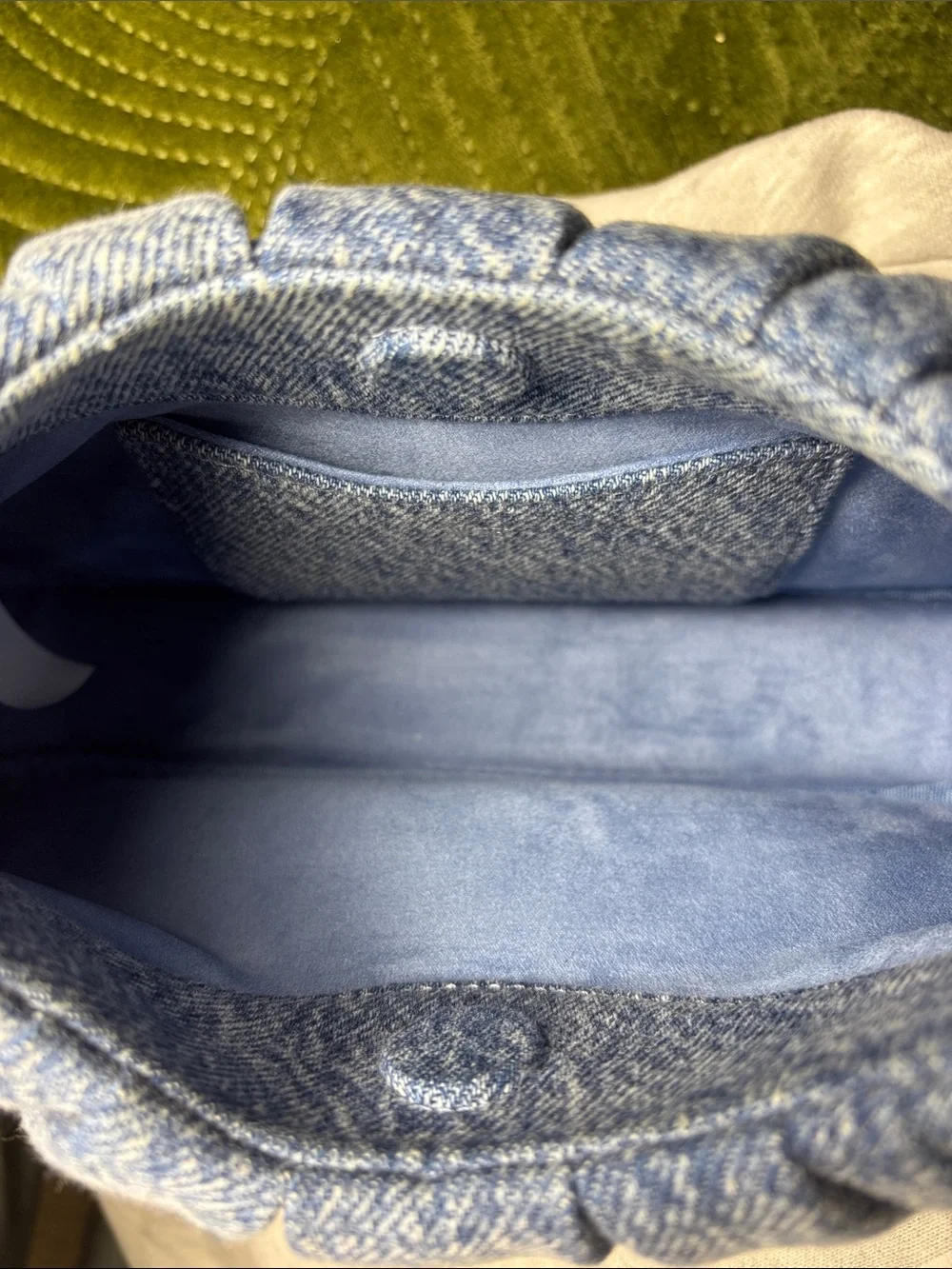 JW PEI Gabbi Ruched Hobo Handbag Blue Denim